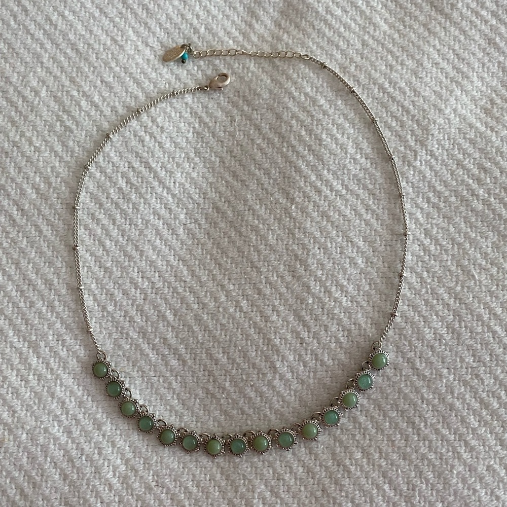 Mint green and silver necklace